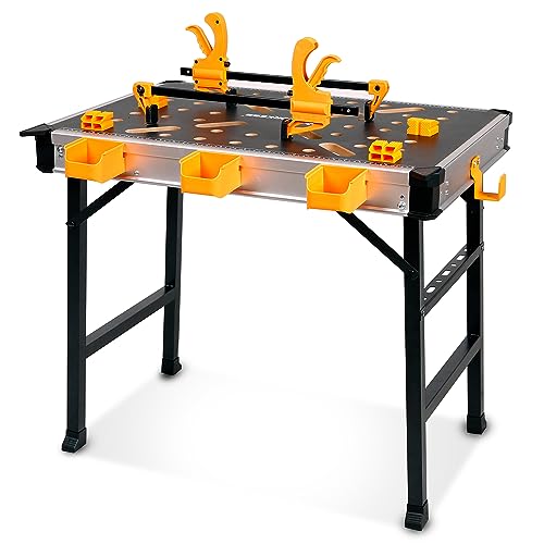 Portable Workbench 1000Lbs Capacity Heavy Duty Folding Work Table with 2 Quick Clamps (Standard)