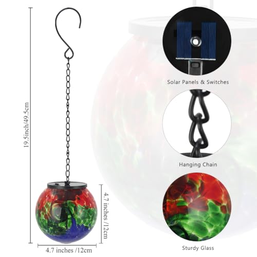 Solar Hanging Lanterns Outdoor Waterproof (Green Splash-ink)