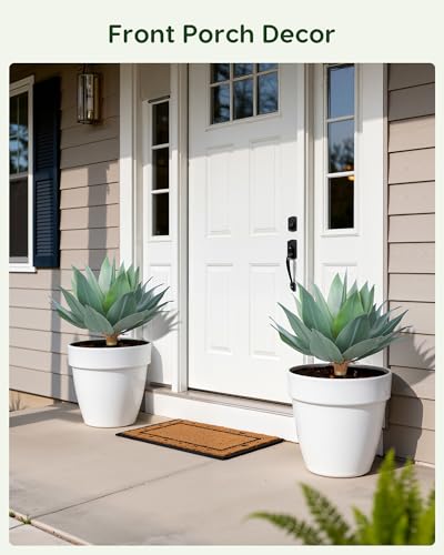 Outdoor Faux Plants UV Resistant Fake Agave Plant Artificial for Indoor and Outdoor Decor (Green-1 Pack)