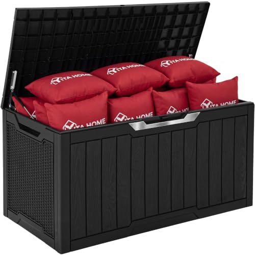 100 Gallon Outdoor Storage Box w (Black&Sliver / 100 Gallon)