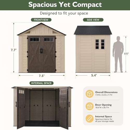 8x6 Ft Outdoor Storage Shed with Floor (8x6)