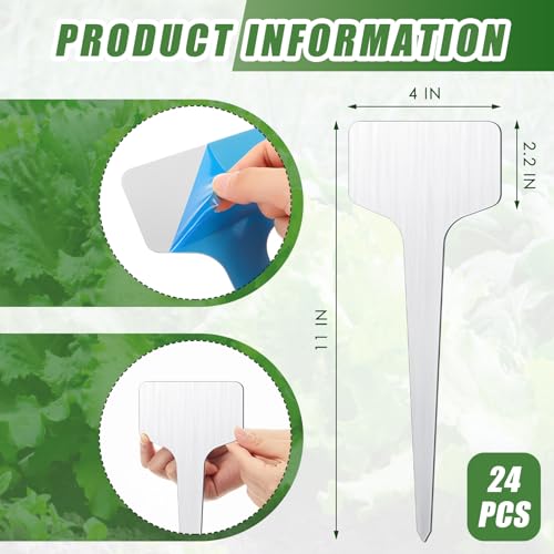 24 Pcs Metal Plant Labels (11 x 4 Inch)