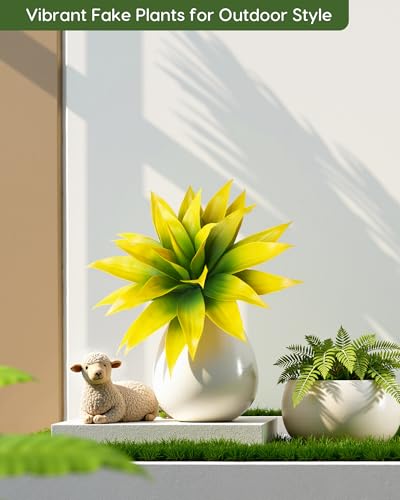 Artificial Agave Plant Set (Yellow*2 / 28 Inches)