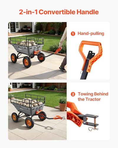 Garden Dump Cart 1500lbs 15 Cu.Ft (Grey01)