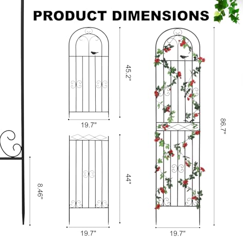 4 Pack 86.7" H x 19.7" WMetal Garden Trellis with Black Coating (86.7" H)
