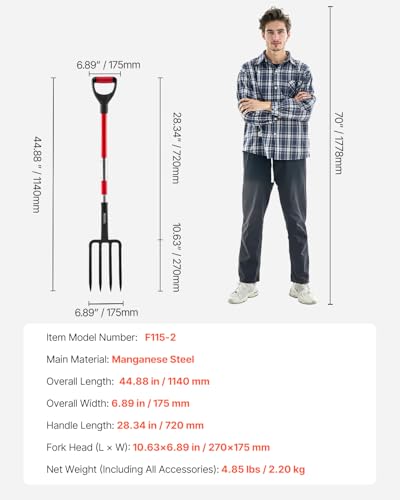 Garden Fork 4 (4-Tine / Fiberglass Handle & Steel Fork)