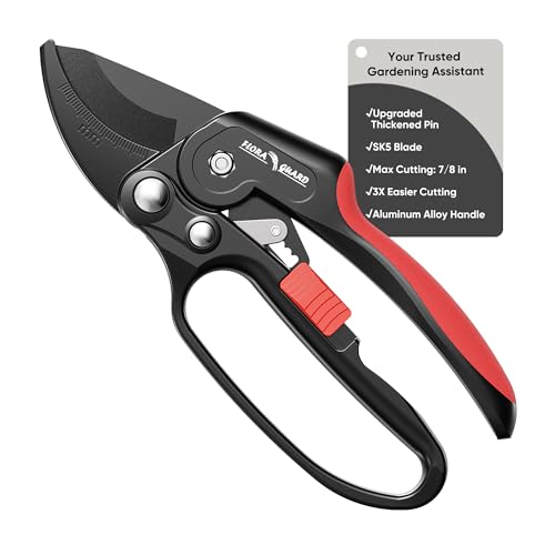 Ratchet Pruning Shears with SK5 Steel Blade (7.8 inch)