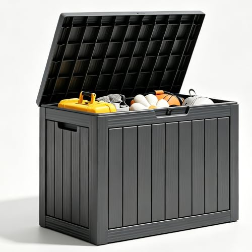 50 Gallon Outdoor Storage Box Waterproof Deck Box for Patio (Black / 50 Gallon)