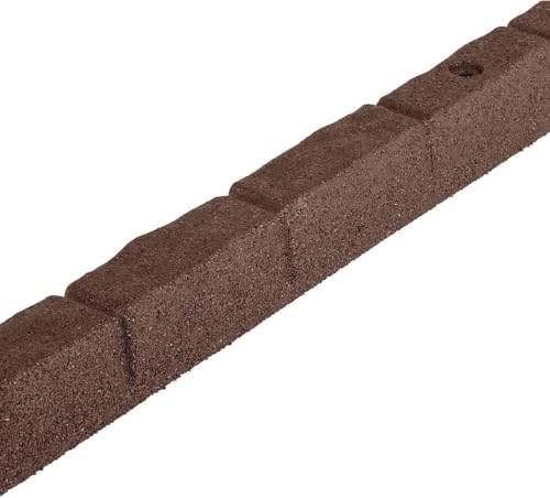 4' Rubber Cobblestone Flexible No Dig Landscape Mulch Border Edging with Anchoring Spikes for Lawns (4 Edgers)