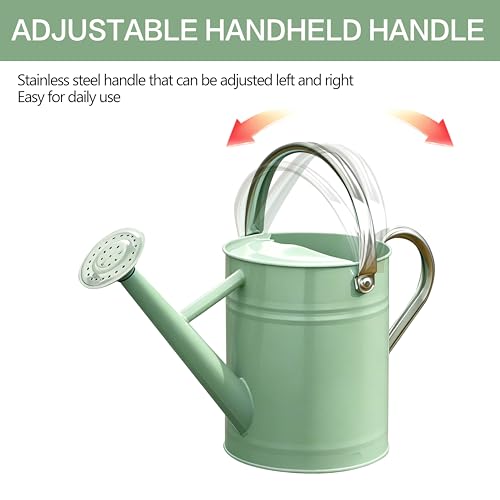 Metal Watering Can for Outdoor Plants (Cream Green)