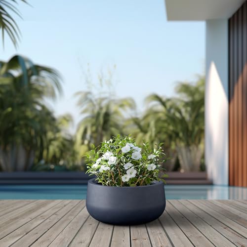 Charcoal Concrete Planter 20" Dia All (Dark Gray / 19.6"D)