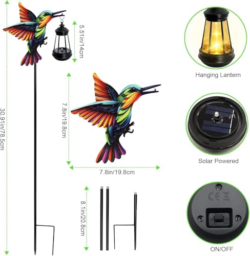 Hummingbird Solar Garden Lights Outdoor Waterproof