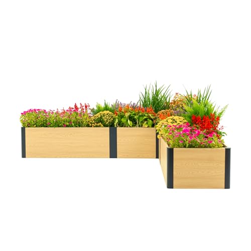 Woodgrain Series Raised Garden Bed (16'' 8' x 8' L-Shaped / Woodgrain Series)