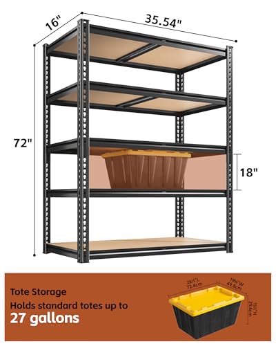 Garage Shelving Unit (72" H x 35.6" W x 16"D)