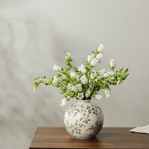 Ceramic Flower Vase for Home Decor (13-green and Beige)