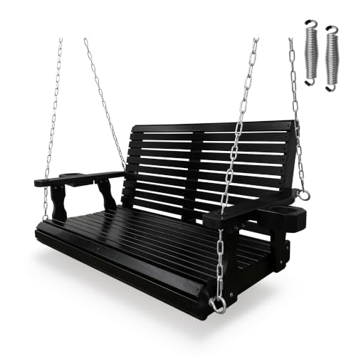 Wooden Porch Swing 2 (Iron Black / 4 FT Extra Large)
