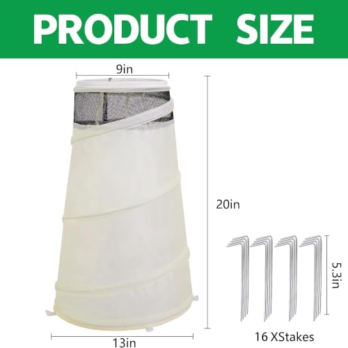 4Pcs Pop Up Rose Cones for Winter Protection (White-4Pcs)