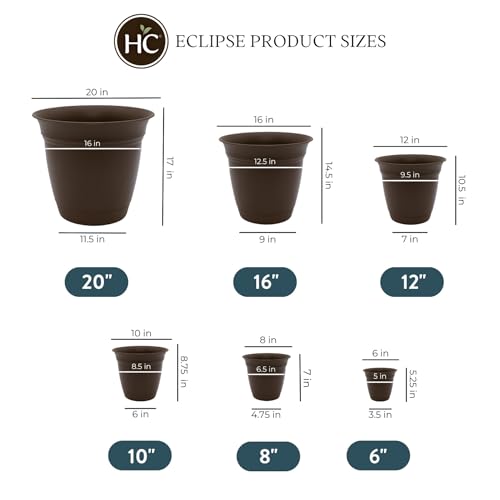 Eclipse Round Planter with Saucer (Chocolate / 6")