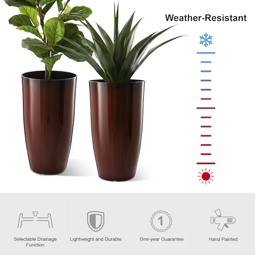 23.5" H Oversized Tall Planter (23.5" H / Gradient Red)