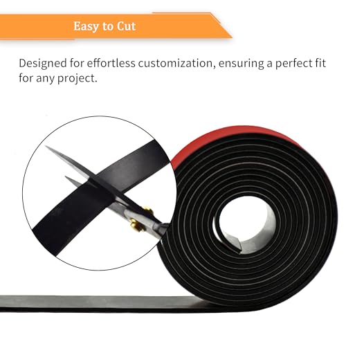 Solid Neoprene Rubber Strips with Adhesive Backing 1 (10 Foot)
