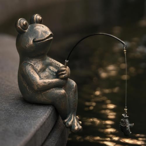Frog Fishing Statue Garden Decor (Frog-gold Copper)