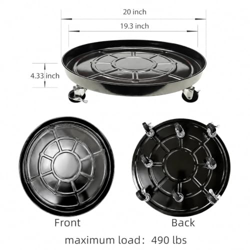 20" Heavy Duty Plant Caddy with Black Wheels (20)