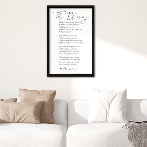 The Blessing Bible Verse Wall Art (16"L x 11"W / The Blessing (Black))