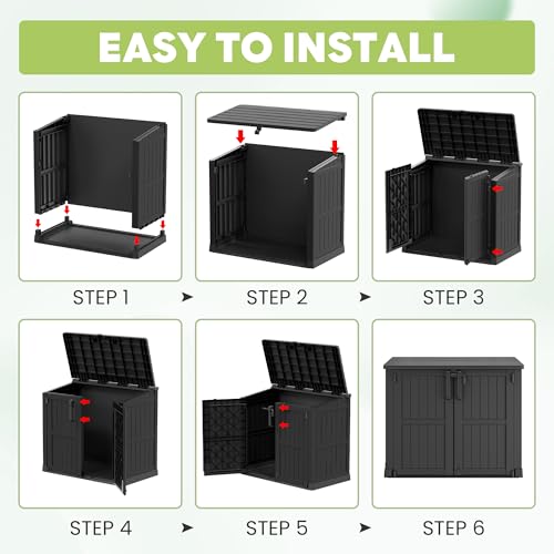36 Cu Ft Outdoor Storage Cabinet (Dark-Black / 30.1"×52.1"×44.3")