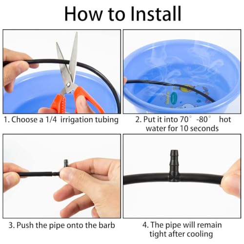 600 Pcs Barbed Connectors Drip Irrigation Fittings Kit (600 Pcs (1/4" barbed connectors))