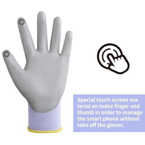 Touchscreen Work Gloves for Women 12 Pairs (Purple / X-Small)