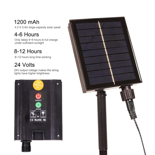 66FT Solar Outdoor String Lights Long 200 LED with USB Charging & Remote & Memory Solar Powered Christmas Tree Lights Waterproof for Outside Porch Tree Garden Patio Wedding