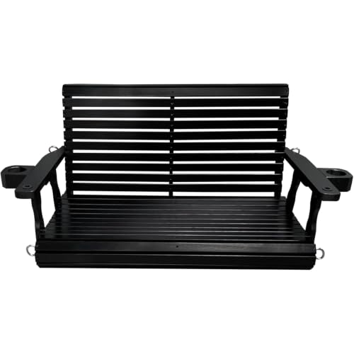 Wooden Porch Swing 2 (Iron Black / 4 FT Extra Large)