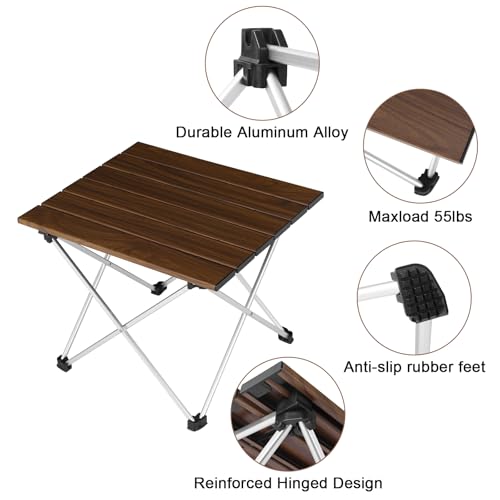 Camping Table with Aluminum Table Top (Wood Colo / Small)
