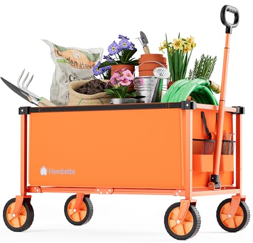 29.3" Collapsible Wagon Cart (Orange / 150L)