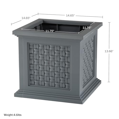 Rattan Style Outdoor Planter Box (Gray)