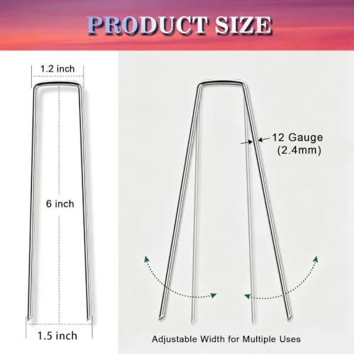 75 Pack Landscape Staples 6 Inch (6 Inch 2.4mm)