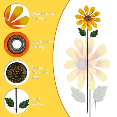 Sunflower Wind Spinners Outdoor (13inch(Sunflower-A))