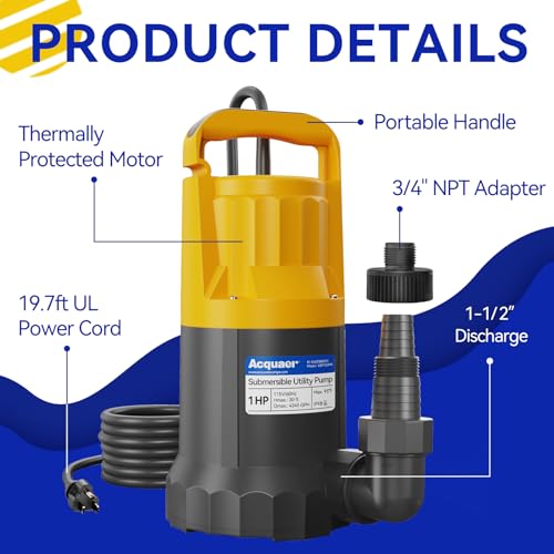 1HP Sump Pump (Orange)
