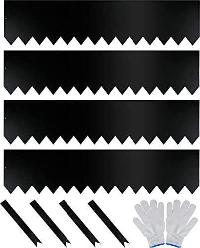 Garden 4 Pack 12" H. Galvanized Steel Landscape Edging w (4-Pack 12"x40" / Black)