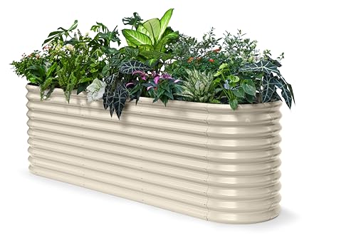 8x2x2.5 ft Galvanized Raised Garden Bed (Beige / 8x2x2.5ft)