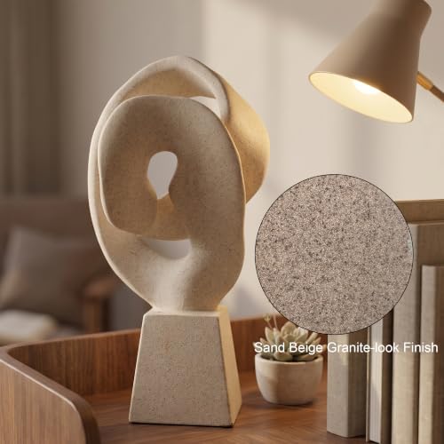 Modern Abstract Statue (Flowing Loop - Beige)