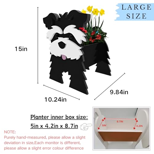 Black Schnauzers Dog Planter Pots