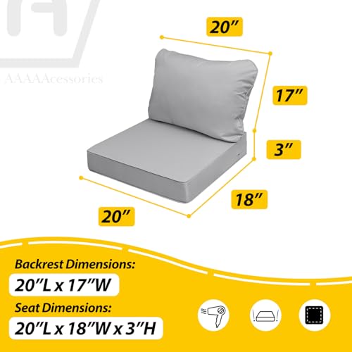 Outdoor Chair Cushions (Gray / 20"x18"x3" / 20"x17")