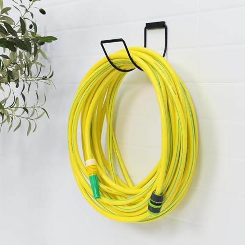 Garden Hose Holder Water Hose Hanger Wall Mounted (Black-1)