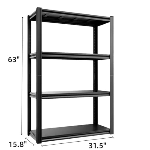 4 Tier Metal Storage Shelving Unit (4T 31.5" W x 15.8" D x 63" H)