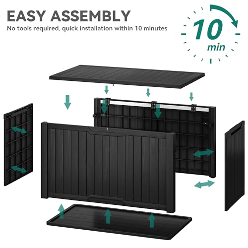 240 Gallon Extra Large Outdoor Storage Deck Box (Deck Box / 240 Gallon / Black)
