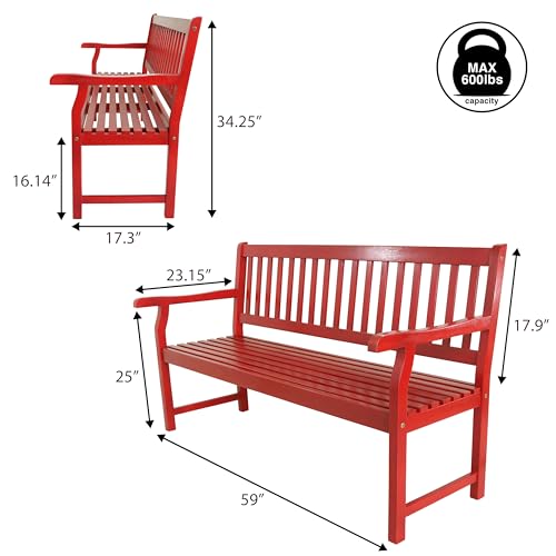 Laurel 59" Slatted 3 (Red)