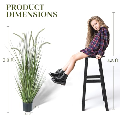4ft 2 Pack Artificial Faux Veronica Speedwell Grass (White-green)