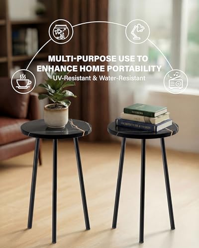 Plant Stand Indoor 2 Pack (Black Marble / 20"&20")