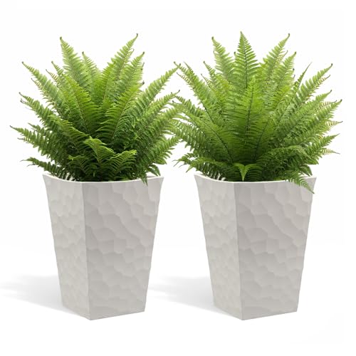 Stone Tapered Planter Set of 2 (Stone-Look / Cream)